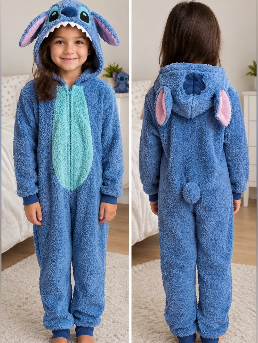 Cute Disney Stitch One-Piece Pajama – Kids Size 9/10